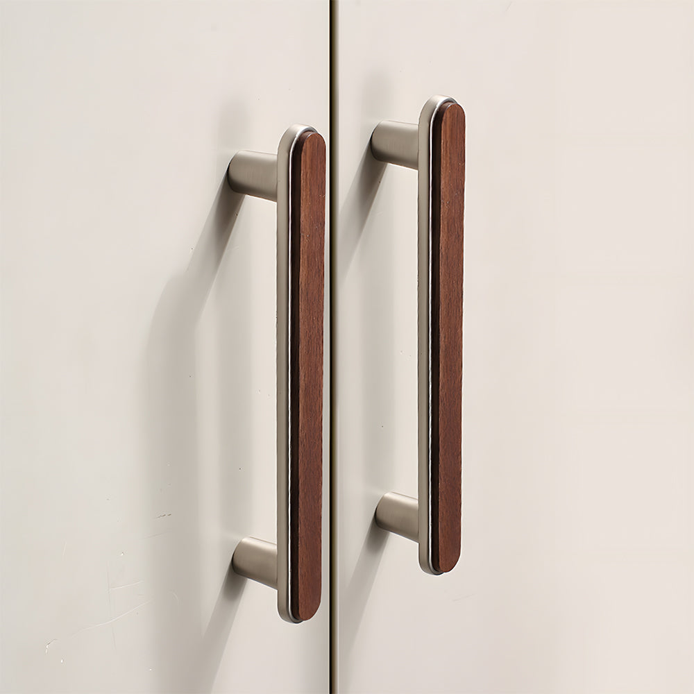 Modern Walnut Wooden Cabinet Handles