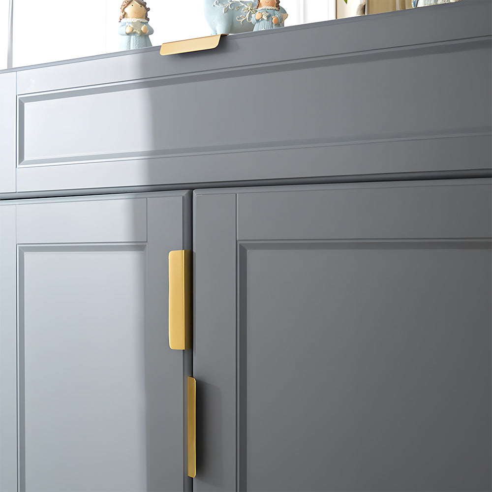 Modern Simple Embedded Brass Gold Edge Pulls
