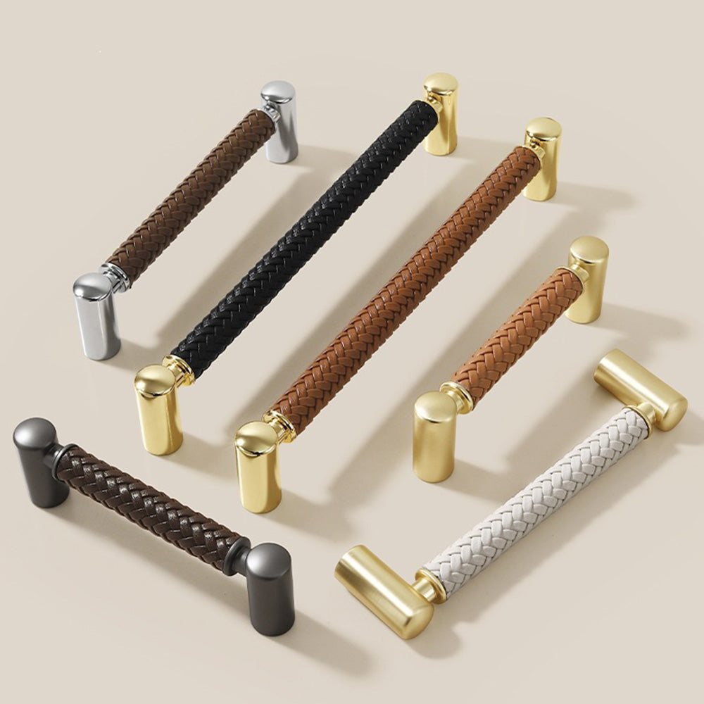 Woven Leather Cupboard Handles & Drawer Pulls
