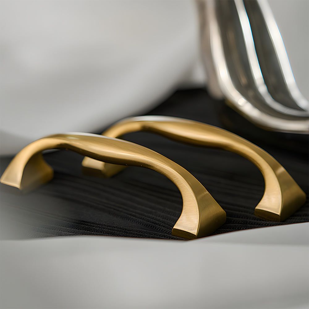 Wide Head Simple Brass Drawer Handles