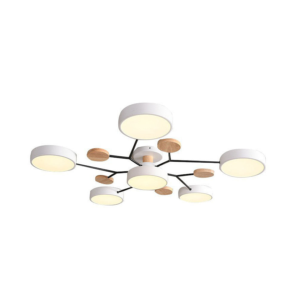 Modern Round Branch Type LED Semi-Recessed Ceiling Light