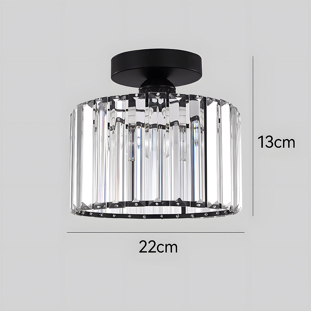 Crystal Round Semi Flush Mount Ceiling Lights for Living Room