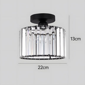 Crystal Round Semi Flush Mount Ceiling Lights for Living Room