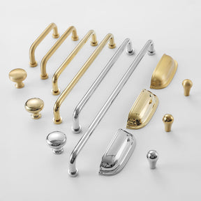 Nordic Luxury Brass Wardrobe Cabinet Drawer Handles