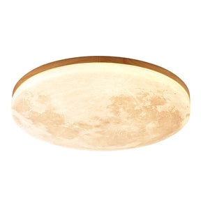 Art Deco Moon Round LED Ceiling Light For Living Room