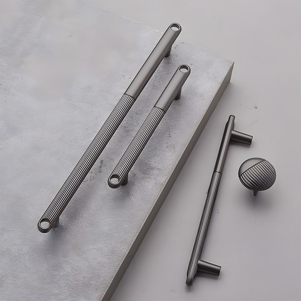 Modern Knurled Zinc Alloy Cabinet Pulls