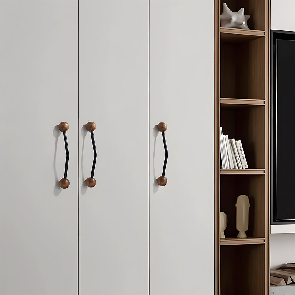 Walnut Round Head Wooden Cabinet Handles