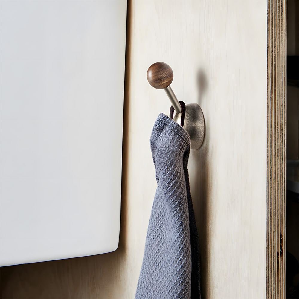 Walnut Cupboard Knobs & Wall Hooks