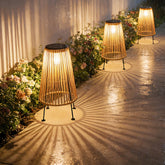 Creative Wicker Solar Lantern Outdoor Waterproof Floor Lamp
