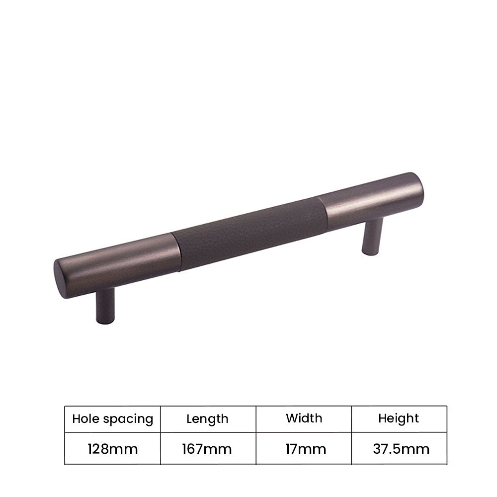 Modern Luxury Long Leather Aluminum Cabinet Door Handle