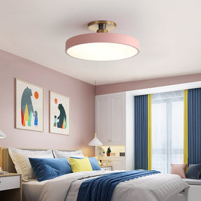 Modern Concise Circular LED Semi Flush Mount Ceiling Light