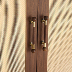 Medieval Brass Round Wooden Head Cabinet Handles