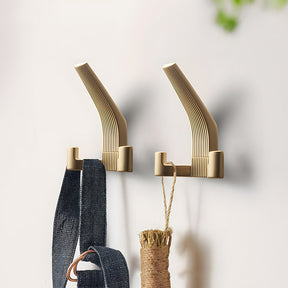 Modern Fluted Zinc Alloy Double Wall Hooks
