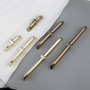 Modern Zinc Alloy Brushed Brass Cabinet Handles