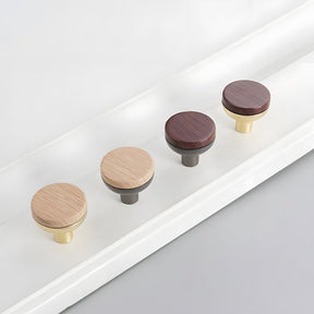 Round Wood Zinc Alloy Cabinet Wardrobe Door Handles