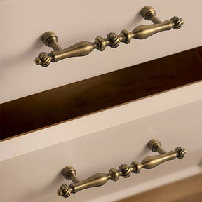 Vintage Solid Brass Spindle Cabinet Handles