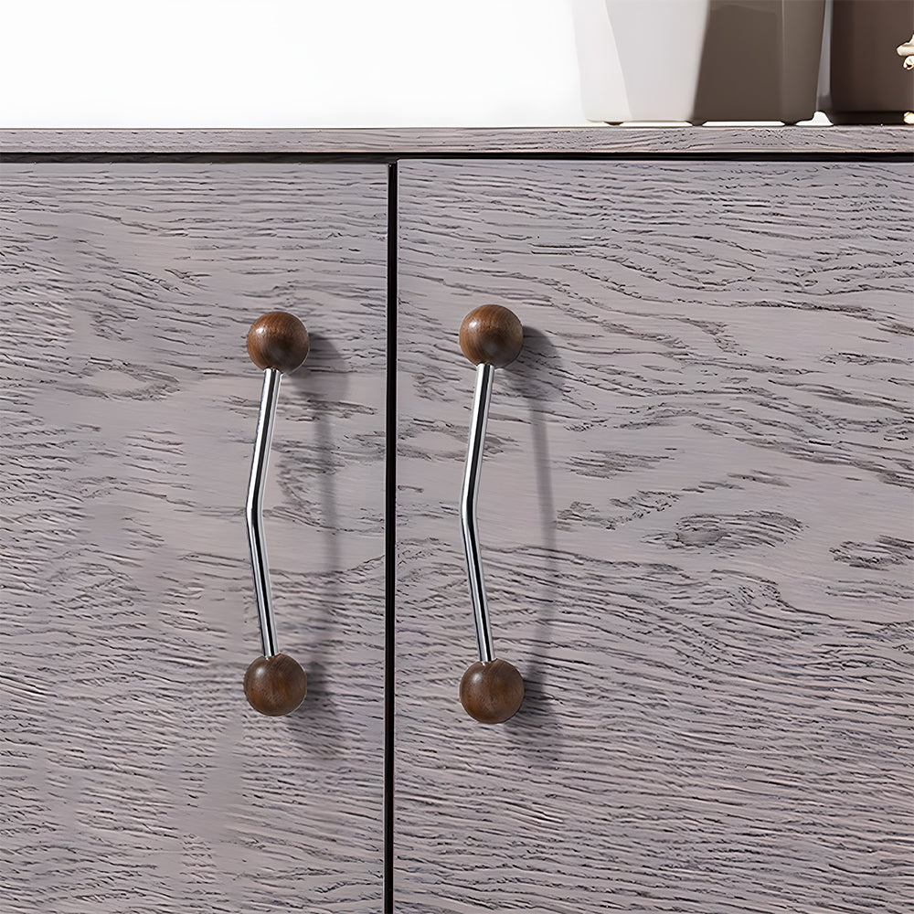 Walnut Round Head Wooden Cabinet Handles