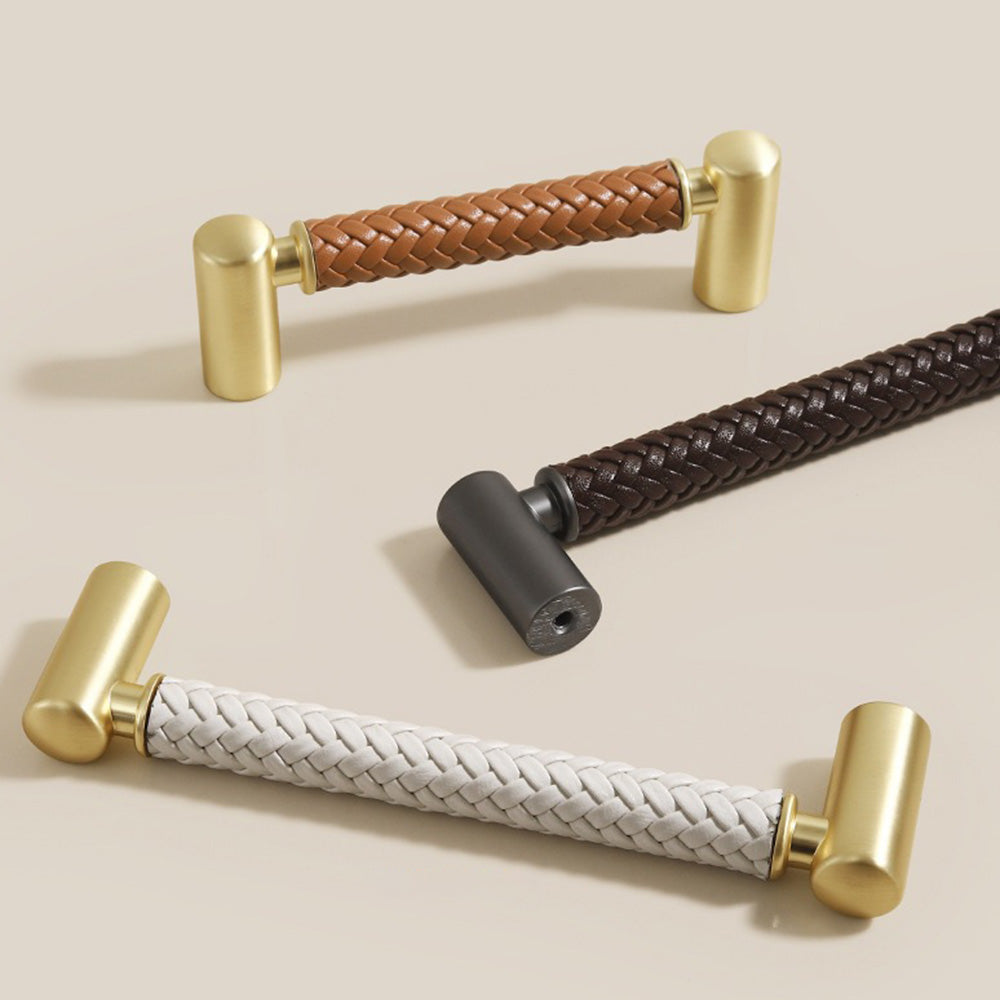 Woven Leather Cupboard Handles & Drawer Pulls