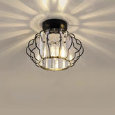 Luxurious Curved Iron Crystal Hallway Ceiling Light