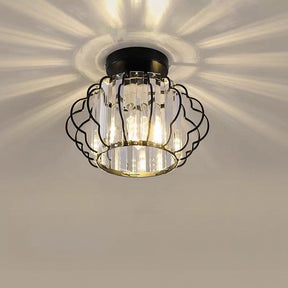 Luxurious Curved Iron Crystal Hallway Ceiling Light