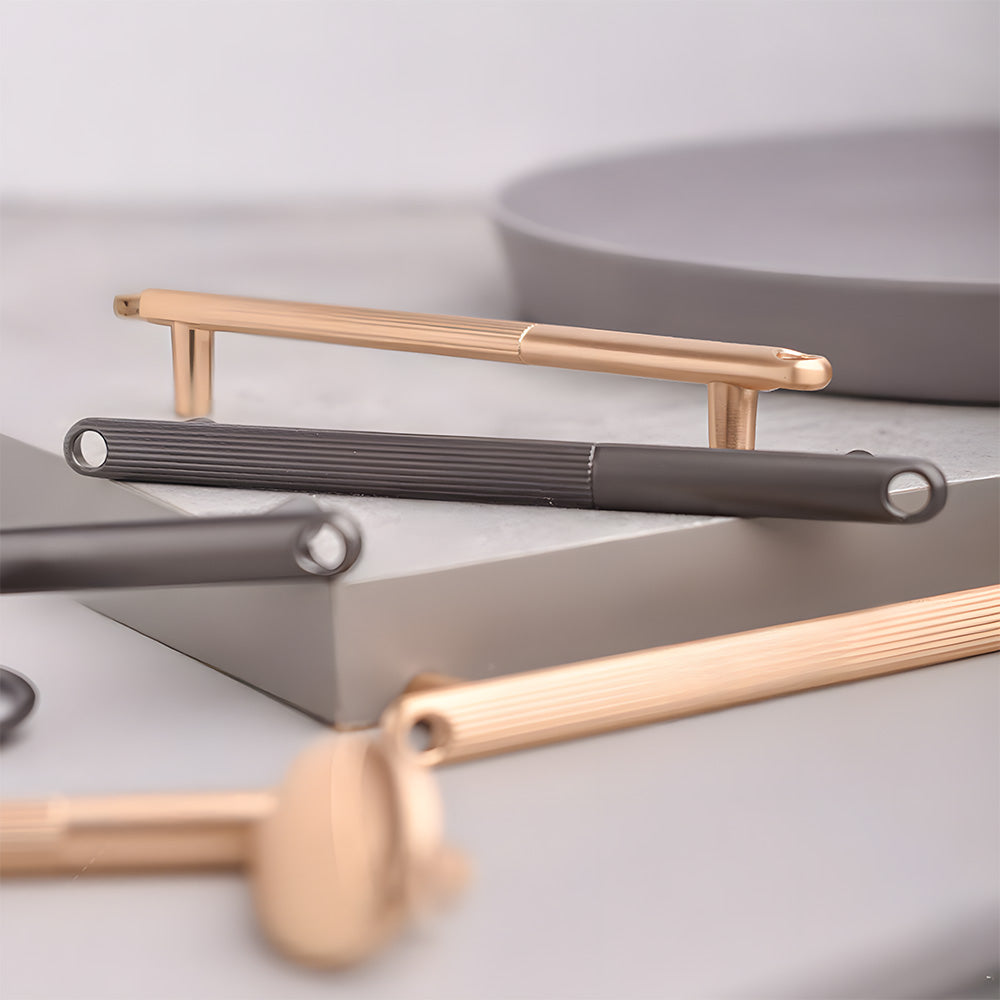 Modern Knurled Zinc Alloy Cabinet Pulls