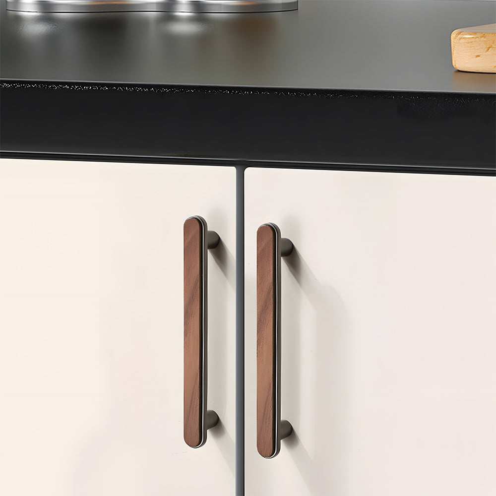 Modern Walnut Wooden Cabinet Handles