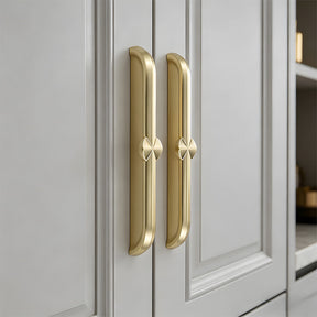 Modern Zinc Alloy Brushed Brass Cabinet Handles