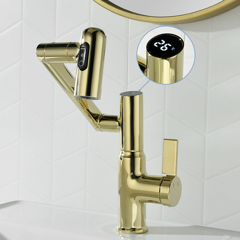 Intelligent Digital Display Hot And Cold Basin Tap_Gold