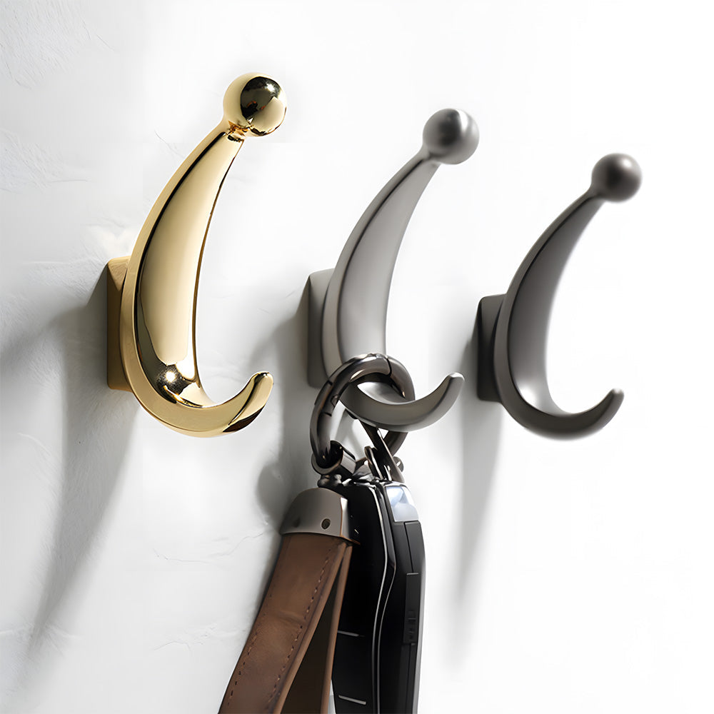 Modern Curved Zinc Alloy Wall Mounted Wall Hooks