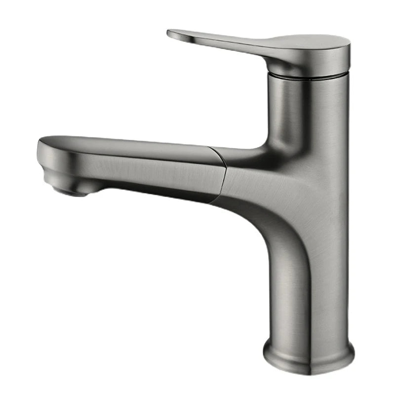 Single Handle Pull Out Spray Bathroom Tap_Gunmetal Gray