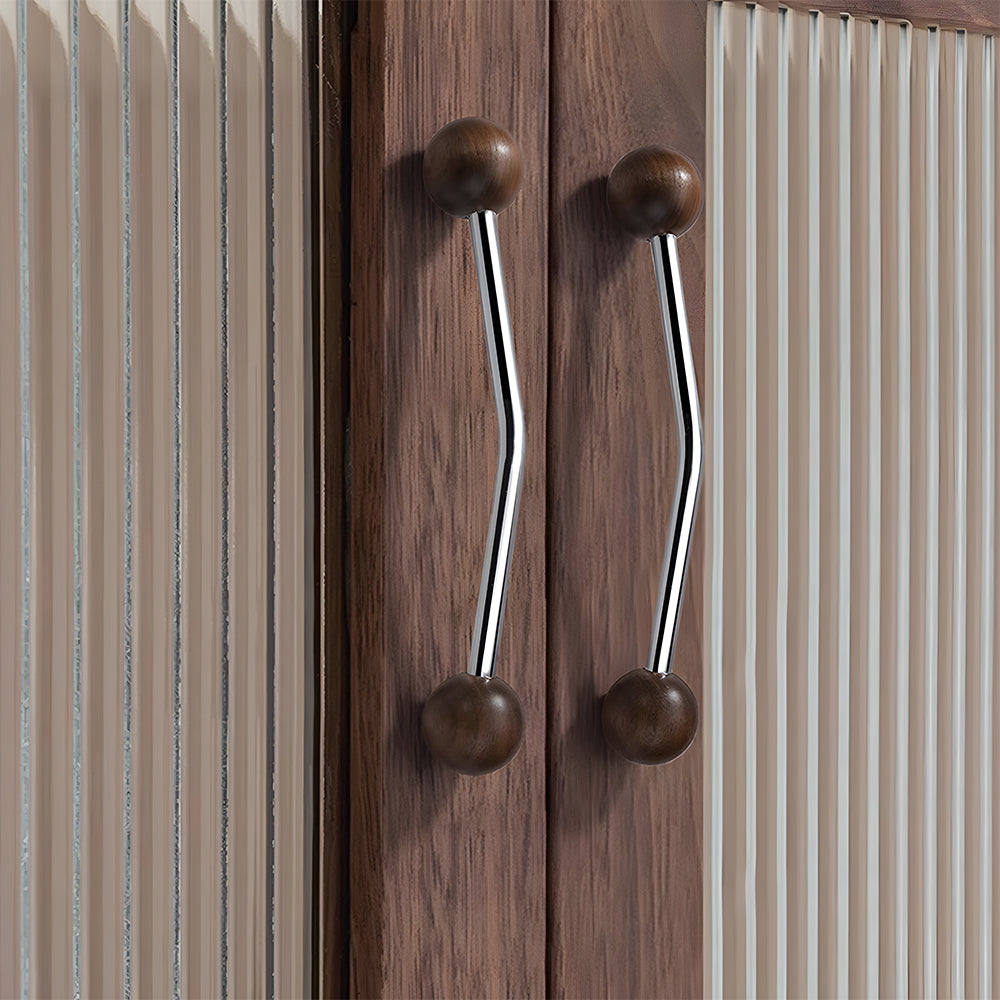 Walnut Round Head Wooden Cabinet Handles