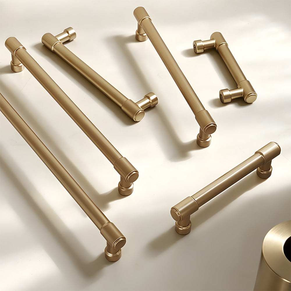 Modern Zinc Alloy Champagne Gold T Bar Cabinet Pulls