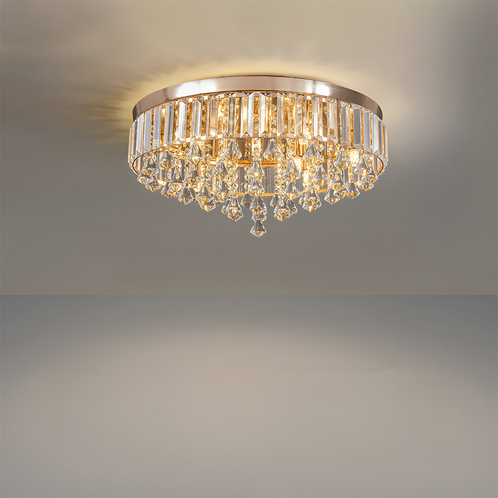 Modern Crystal Fixture Flush Mount Ceiling Lighting for Living Room