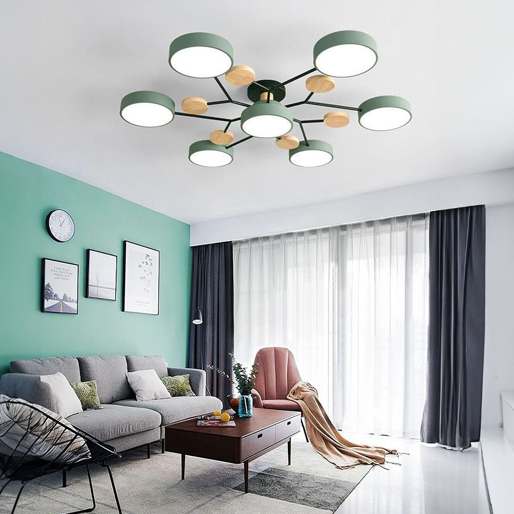 Modern Round Branch Type LED Semi-Recessed Ceiling Light