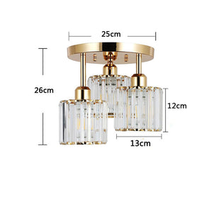Modern Crystal Semi Flush Rounded Bedroom Ceiling Lights