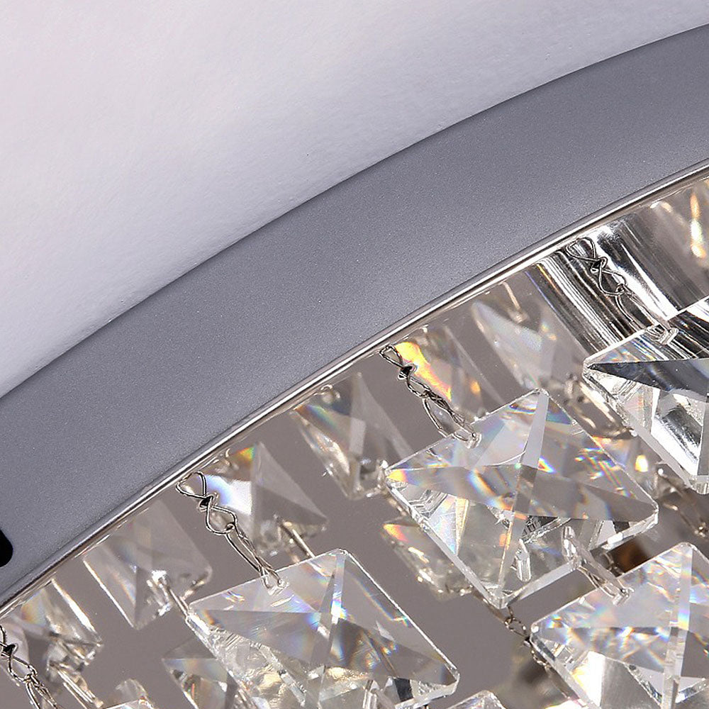 Modern Round Crystal Ceiling Light for Living Room Bedroom Hallway