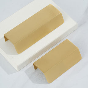 Modern Gold Brass Hidden Finger Cabinet Pulls