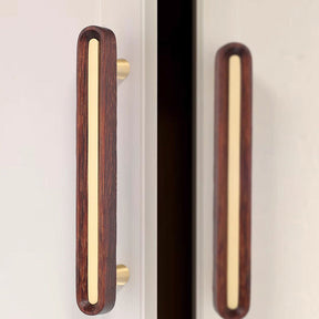 Black Walnut Brass Wooden Wardrobe Drawer Cabinet Handles