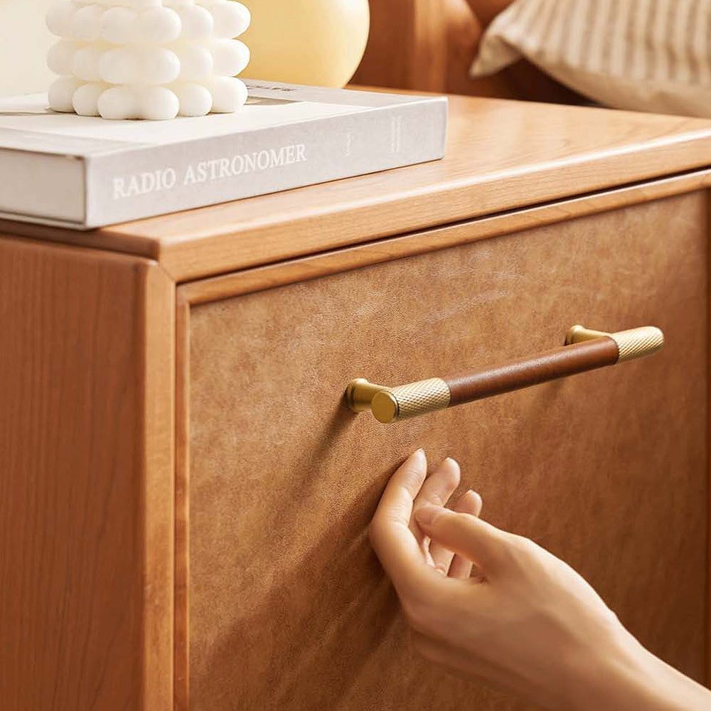 Cowhide Pure Brass Handle Modern Simple Drawer Cabinet Small Handle