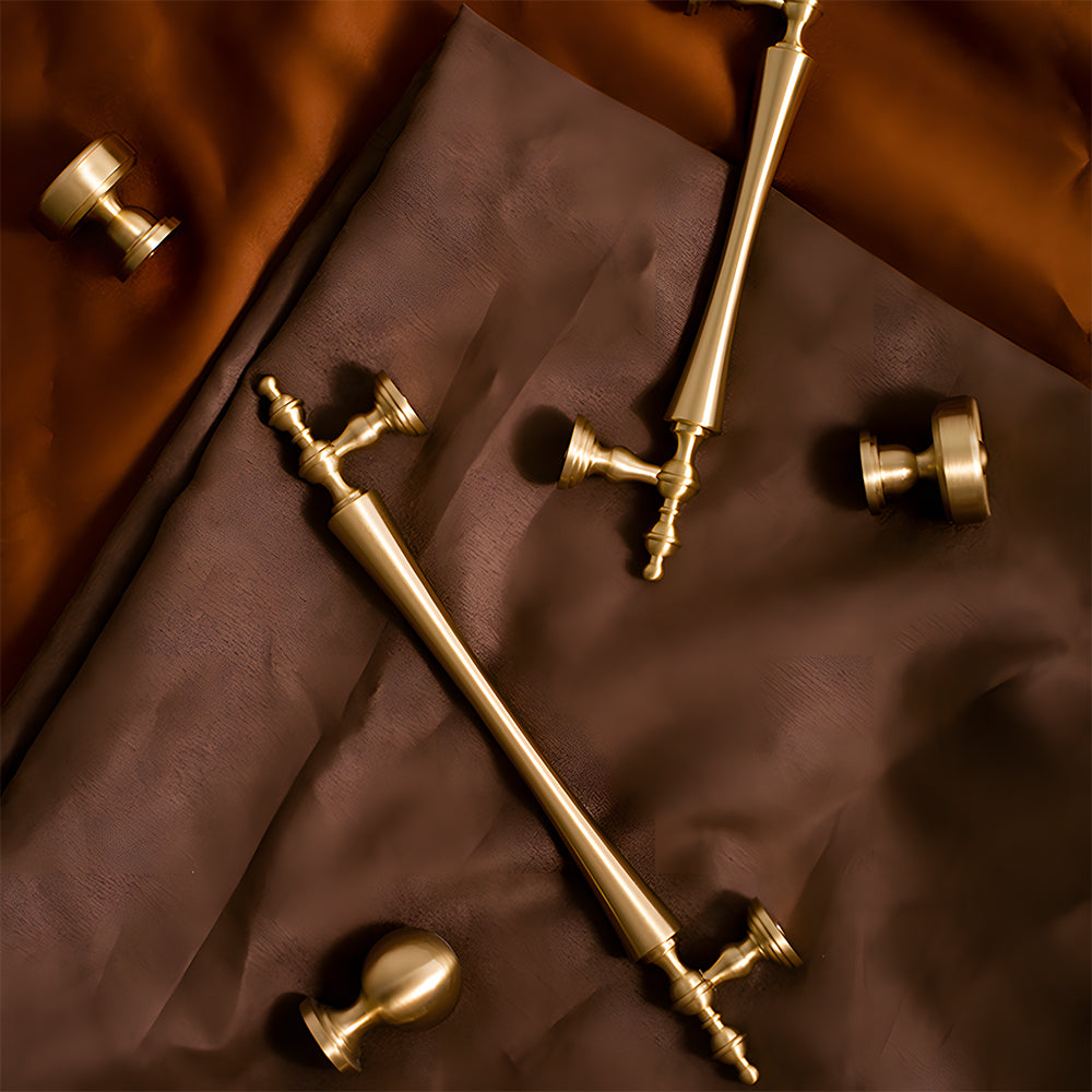 Retro Gold Brass Wardrobe Handles And Knobs