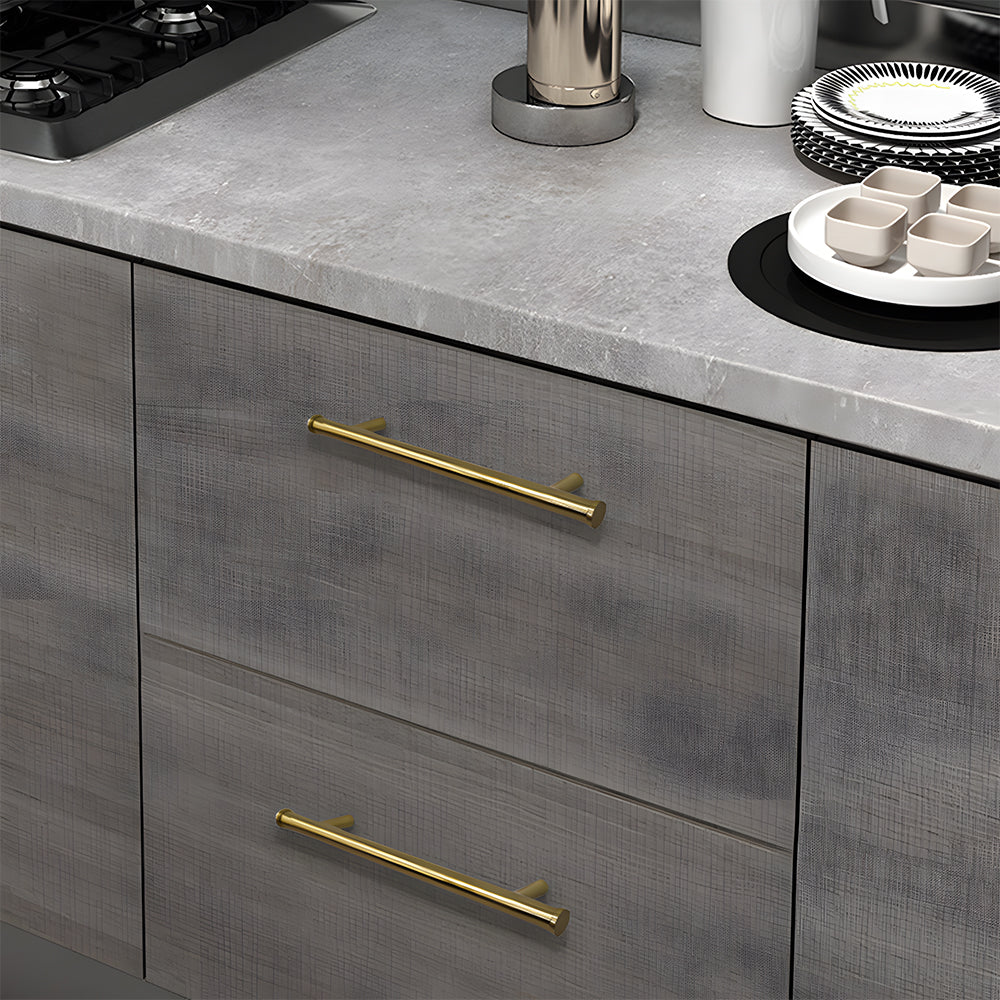 Simple Gold Brass Cabinet Handles