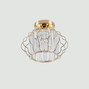 Luxurious Curved Iron Crystal Hallway Ceiling Light