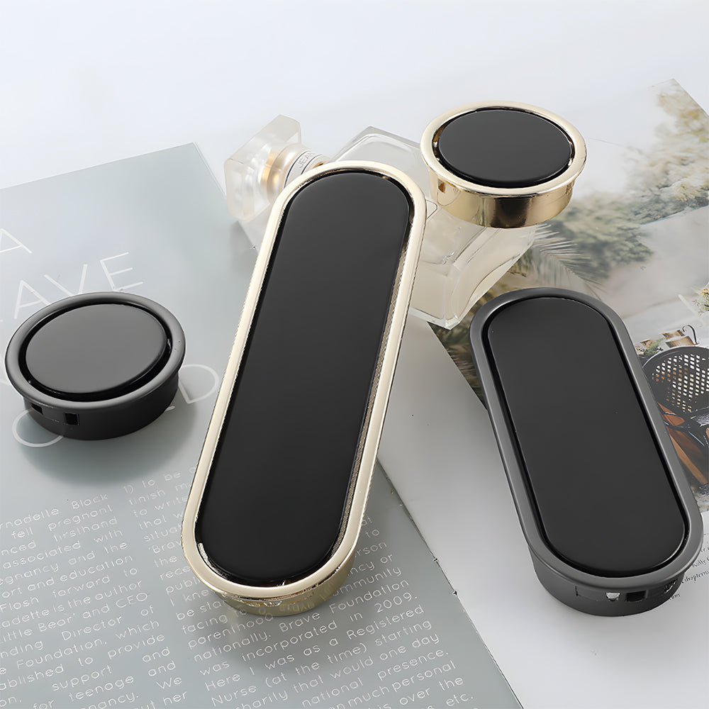 Contemporary Black Hidden Recessed Finger Edge Pulls
