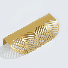 Modern Style Gold Hollow Brass Finger Cabinet Drawer Pulls