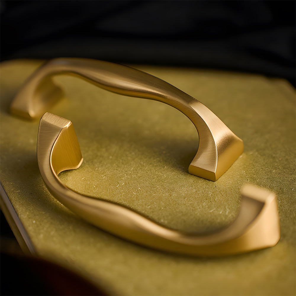Wide Head Simple Brass Drawer Handles