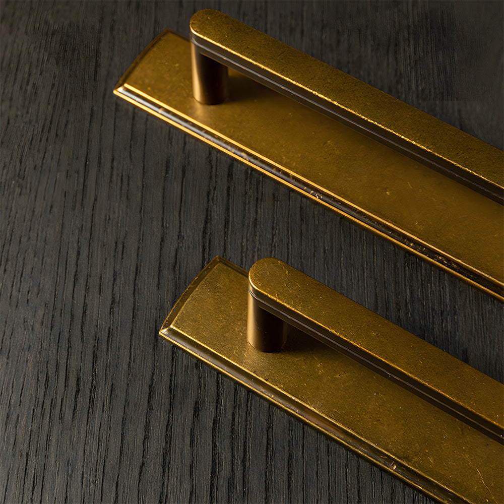 Modern Zinc Alloy Long Cabinet Pulls with Rectangle Backplate
