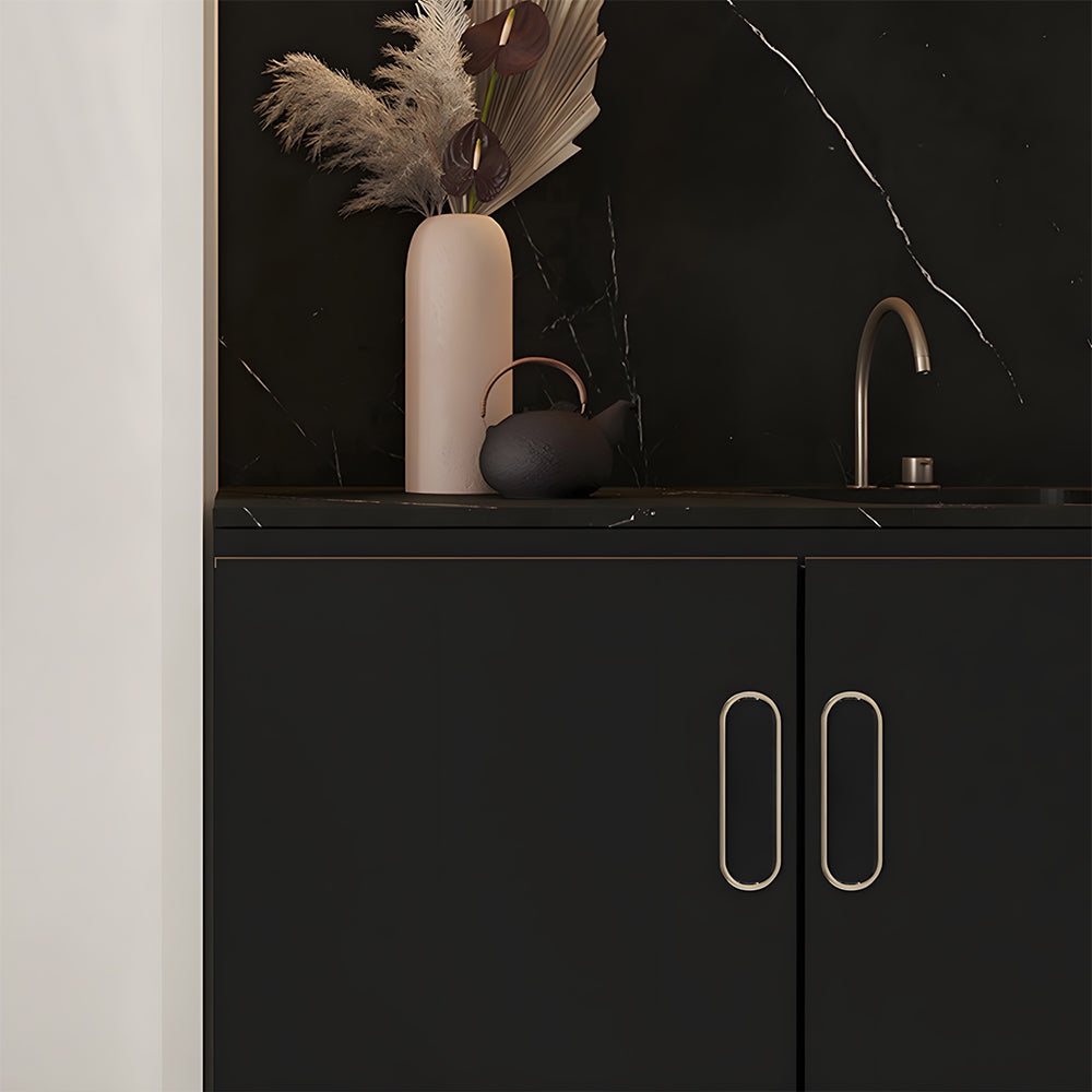 Contemporary Black Hidden Recessed Finger Edge Pulls