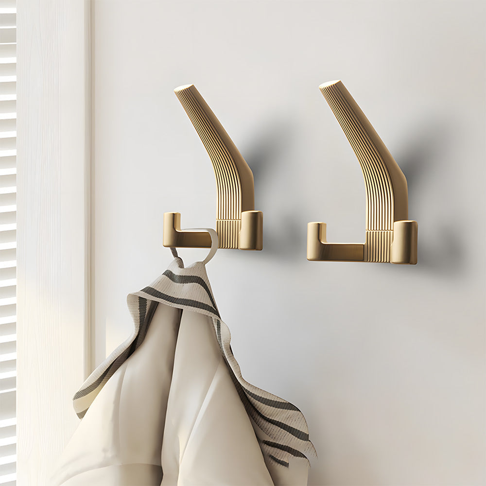 Modern Fluted Zinc Alloy Double Wall Hooks