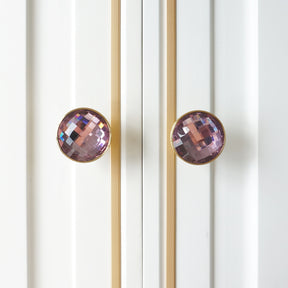 Colored European Luxury Crystal Brass Cabinet Knobs