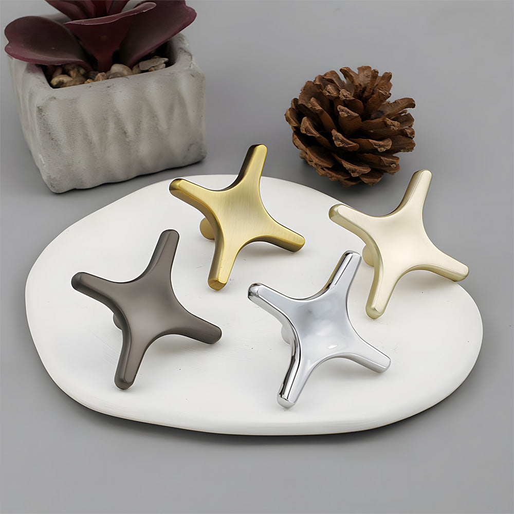 Modern Zinc Alloy Star Cross Cabinet Knobs